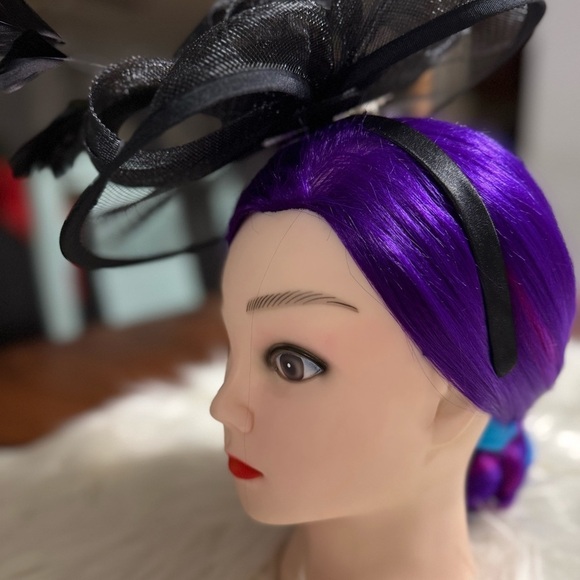 Elegant Black Fascinator, New - Picture 4 of 7